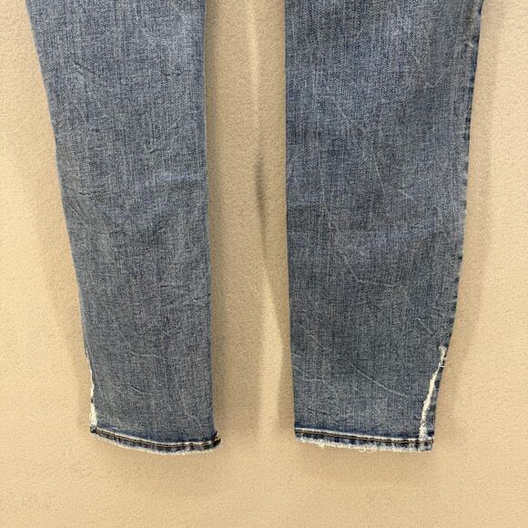 Silver Jeans Women's 26x27 (2) Blue Boyfriend Tapered Distressed Mid Rise - Picture 4 of 16